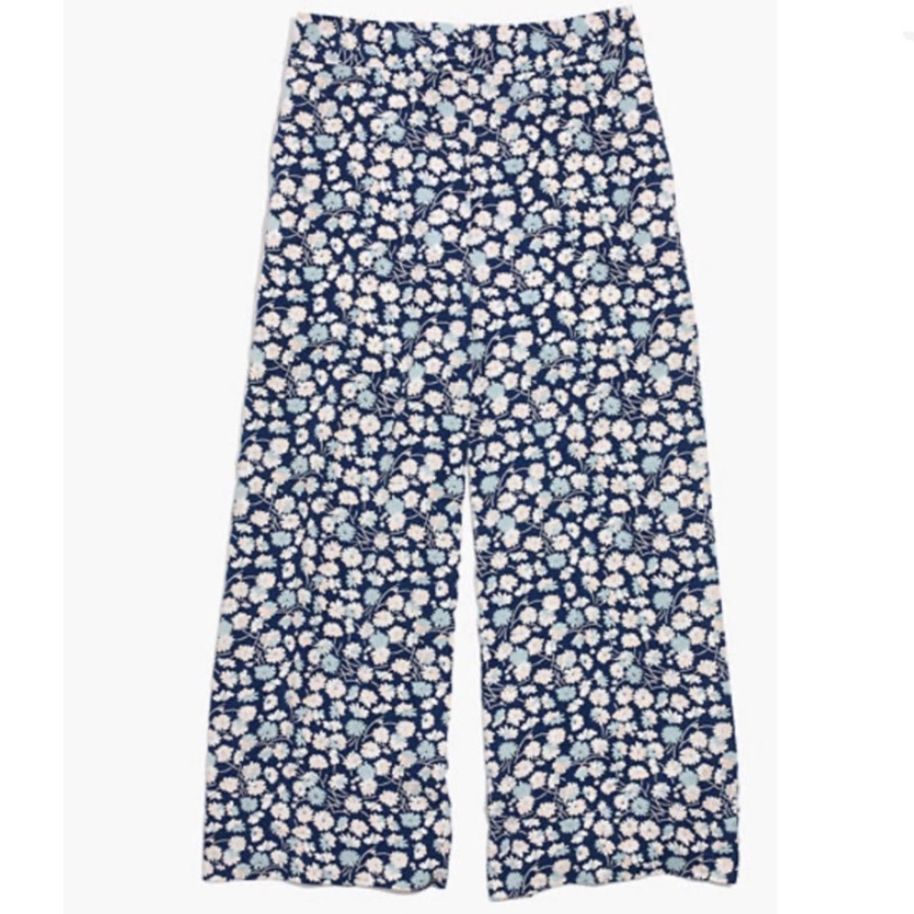 Madewell Huston Pull On Cropped Pants in French Floral Blue Moon